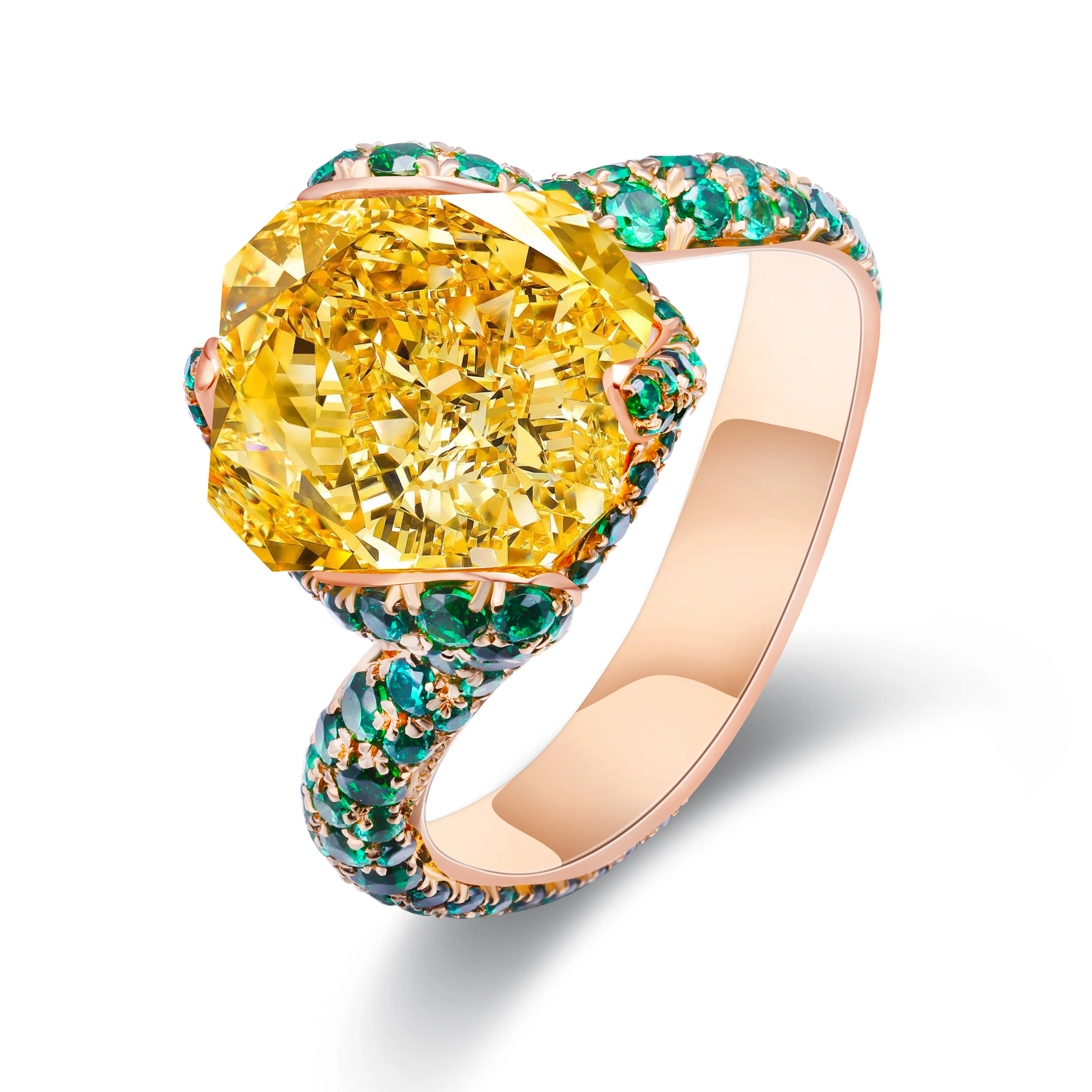 

5.0ct Radiant cut Simulated yellow diamond 18k gold Engagement Ring fine jewelry, Optional yellow, pink, white, blue