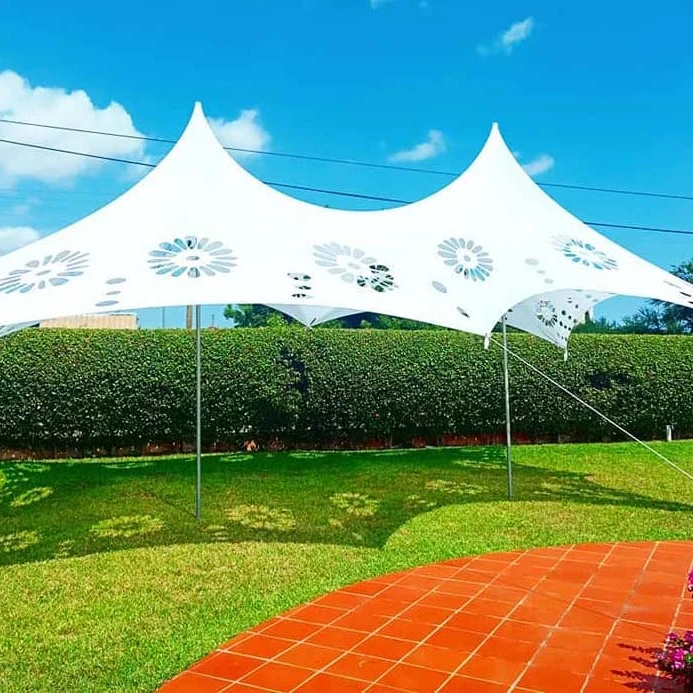 

flower cheese stretch hole tent with happiness wedding, Customized color