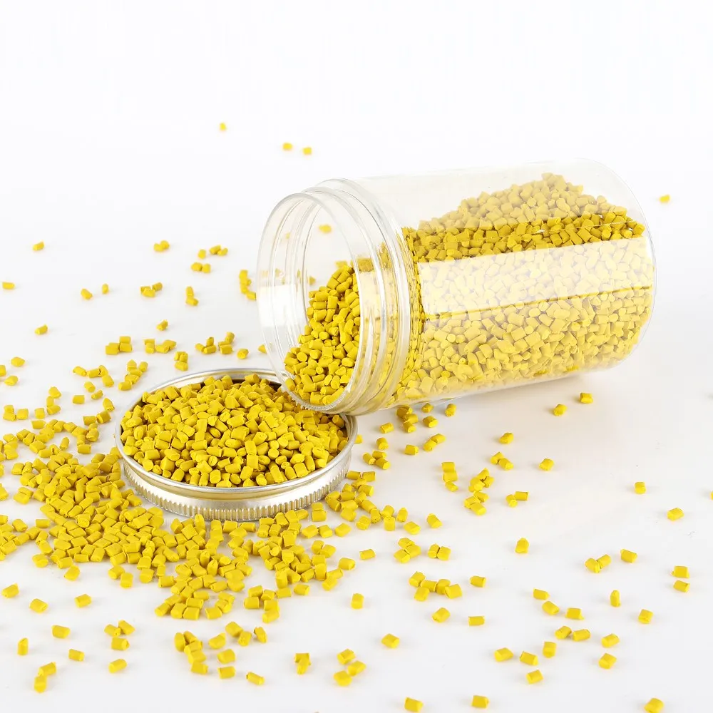 
recycled HDPE yellow color masterbatch with Plastic Raw Material Pellets price 
