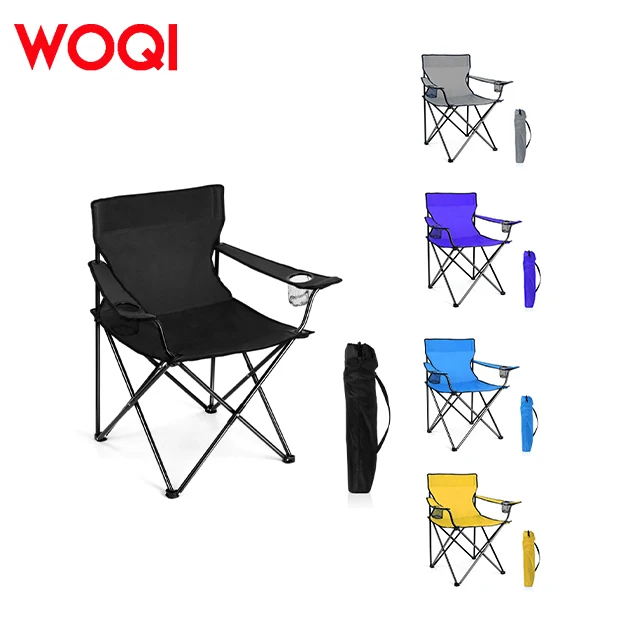WOQI Spot Fashionable Home Office Leisure Chairs Outdoor Metal Frame Beach Cheap Camping Chairs