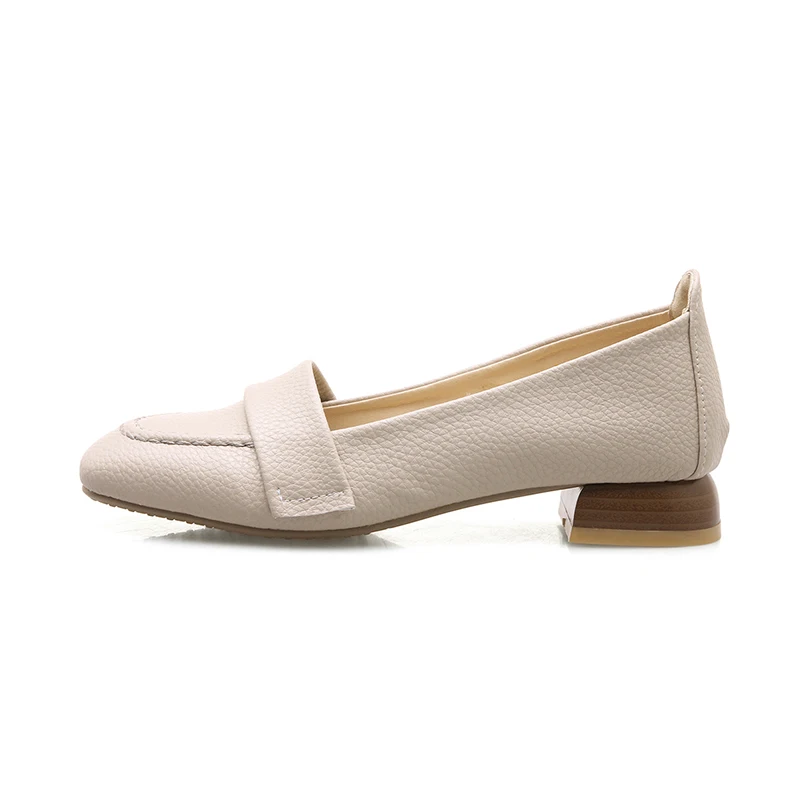 

new Square head solid color Sewing thread light mouth Thick heel commuter shoe