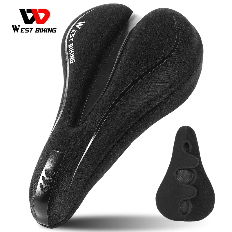 

WEST BIKING Bike Seat Saddle Cover Cycle Bicycle Hollow Saddle Bicycle Cycling Soft Pad Cushion Saddle Cover, Black