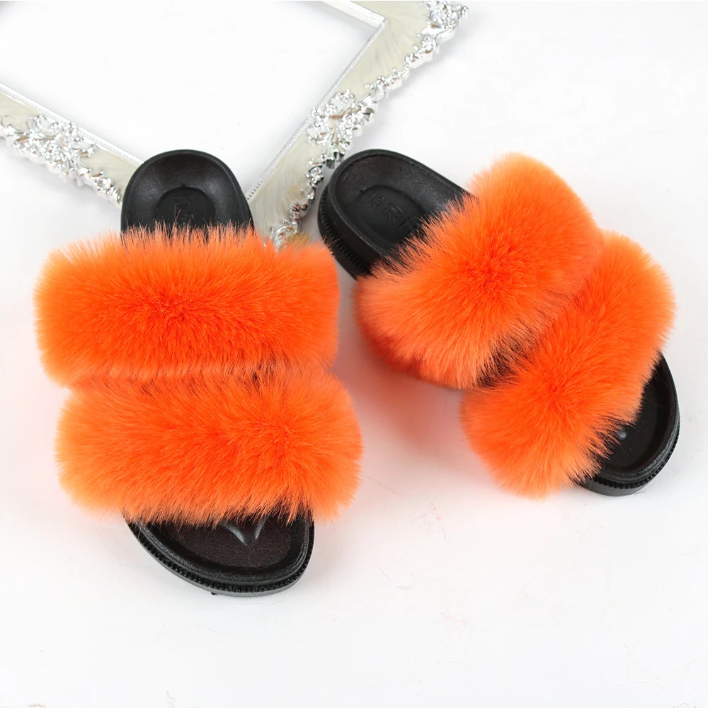 

Best selling sandal women fur slippers cheap oversized color plush slippers, Customized