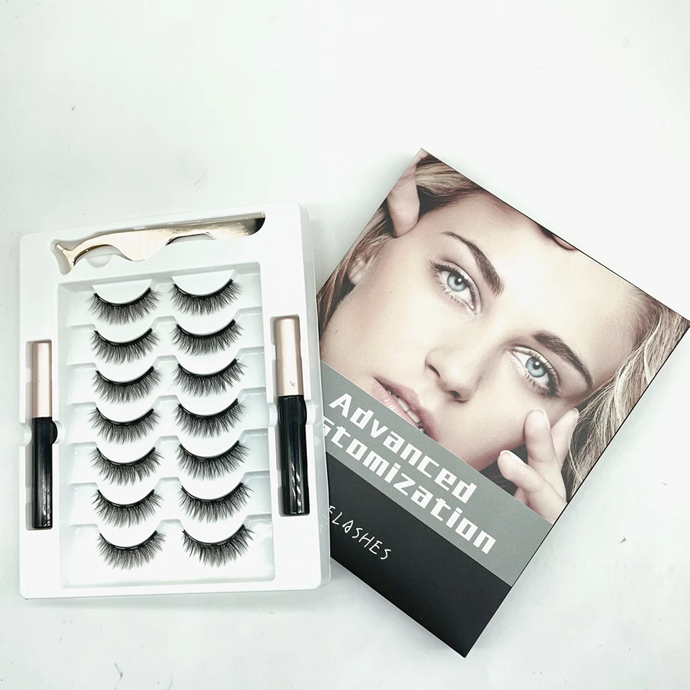 

Waterproof Liquid Eye Liner Magnetic Eyeliner and Magnetic Eyelash Kit Reusable Silk False Eye Lashes Magnetic Eyelashes Set