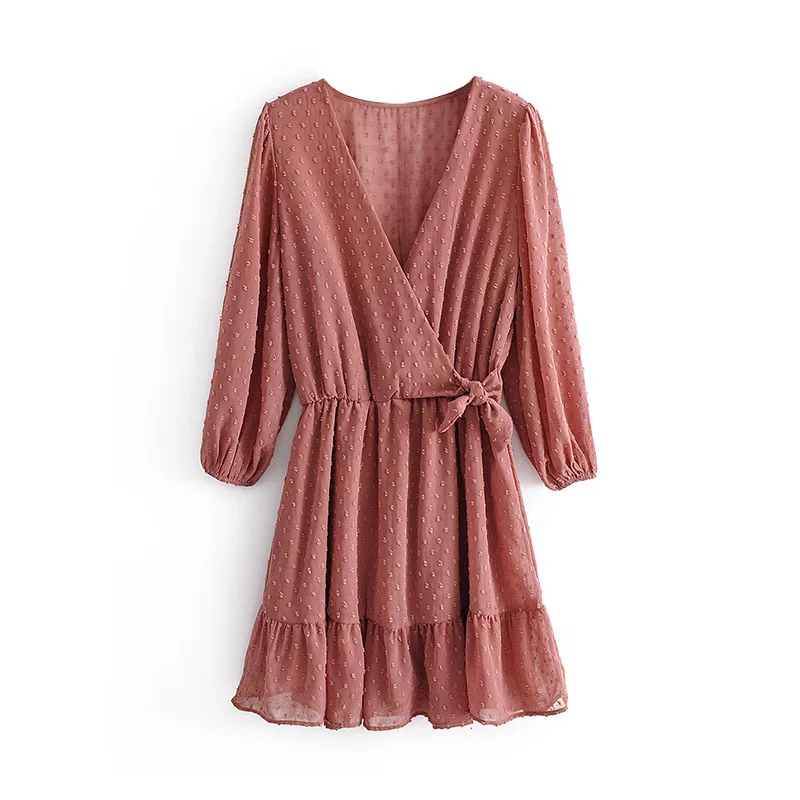 

Factory wholesale European dress sexy v neck short skirt women