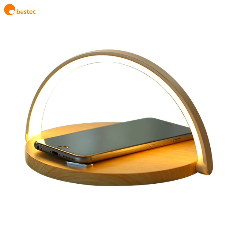 

Universal 10W Fast Wood Multi Table Qi Led Light Lamp Mobile Holder Wireless Phone Chargers