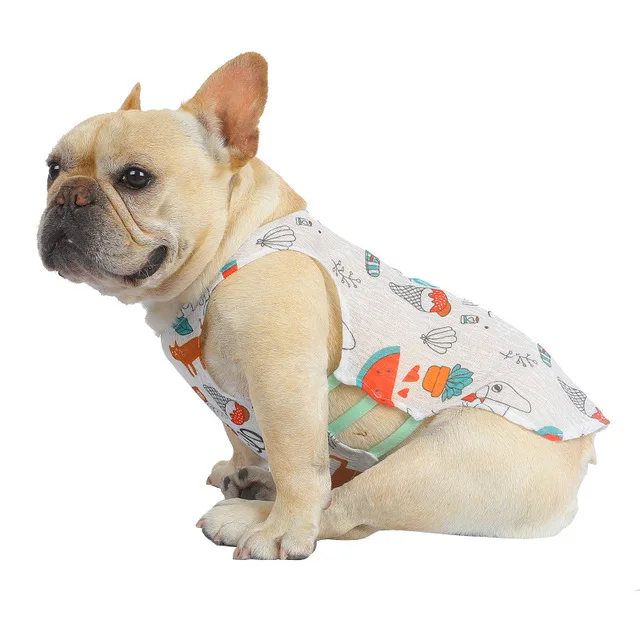 

Wholesale popular summer fat dog vest thin French bulldog clothes pet puppy clothes