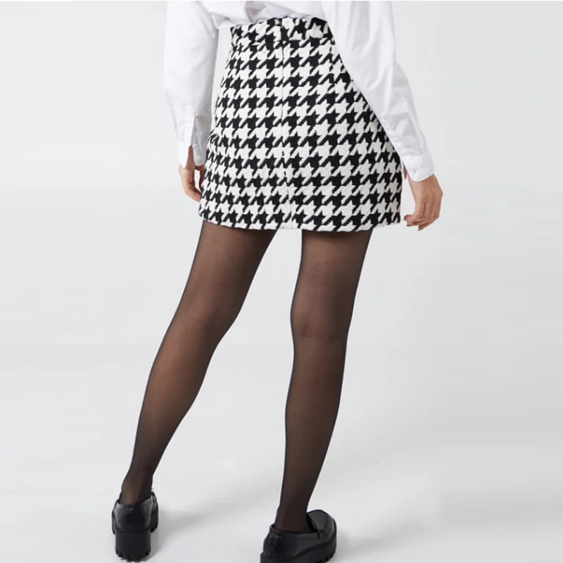 

Free shipping NEW fashion Women's High Waist Short Skirt A-line Plaid Winter Warm Mini Skirts, Customized color