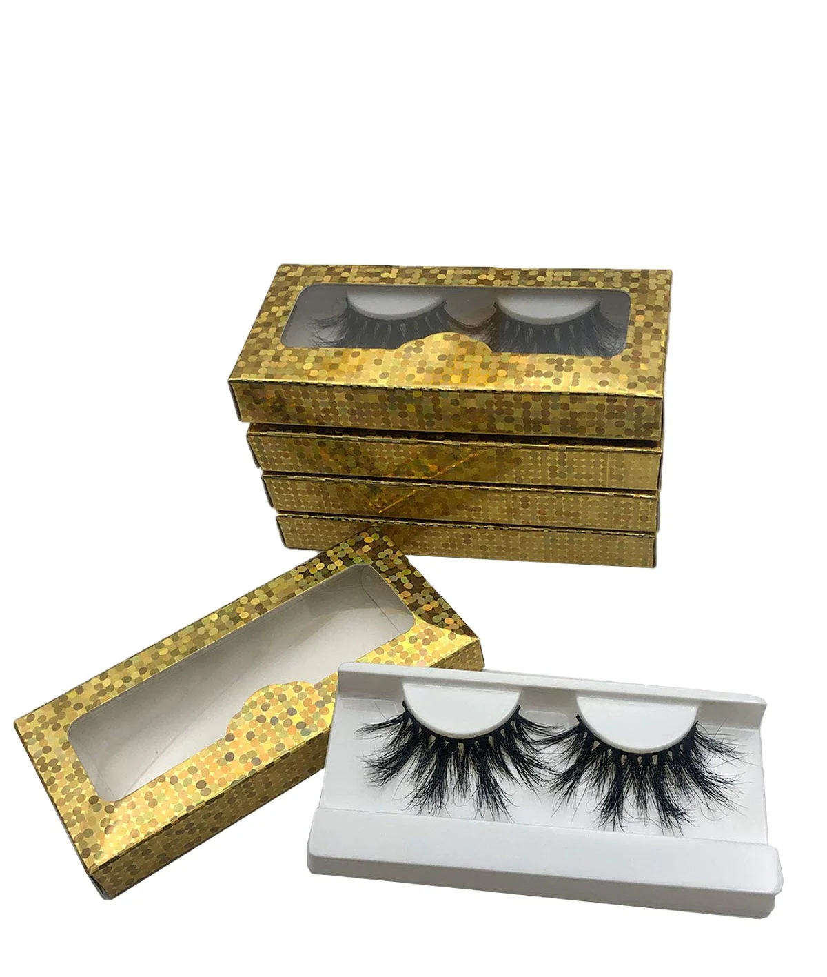 

Wholesale Private Label Custom Full Volume 100% Real Mink Fur 3D Mink Eyelashes, Black color