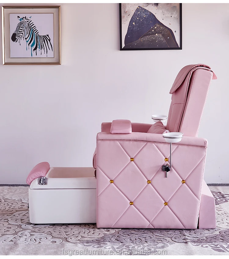 Foshan Great Pink Nails Salon Furniture Equipment Elegant Modern Massage Reclining Spa Pedicure