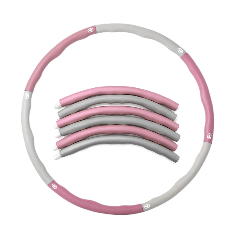 

1.2kg fitness hoola hoop with 6 sections adjustable, Pink