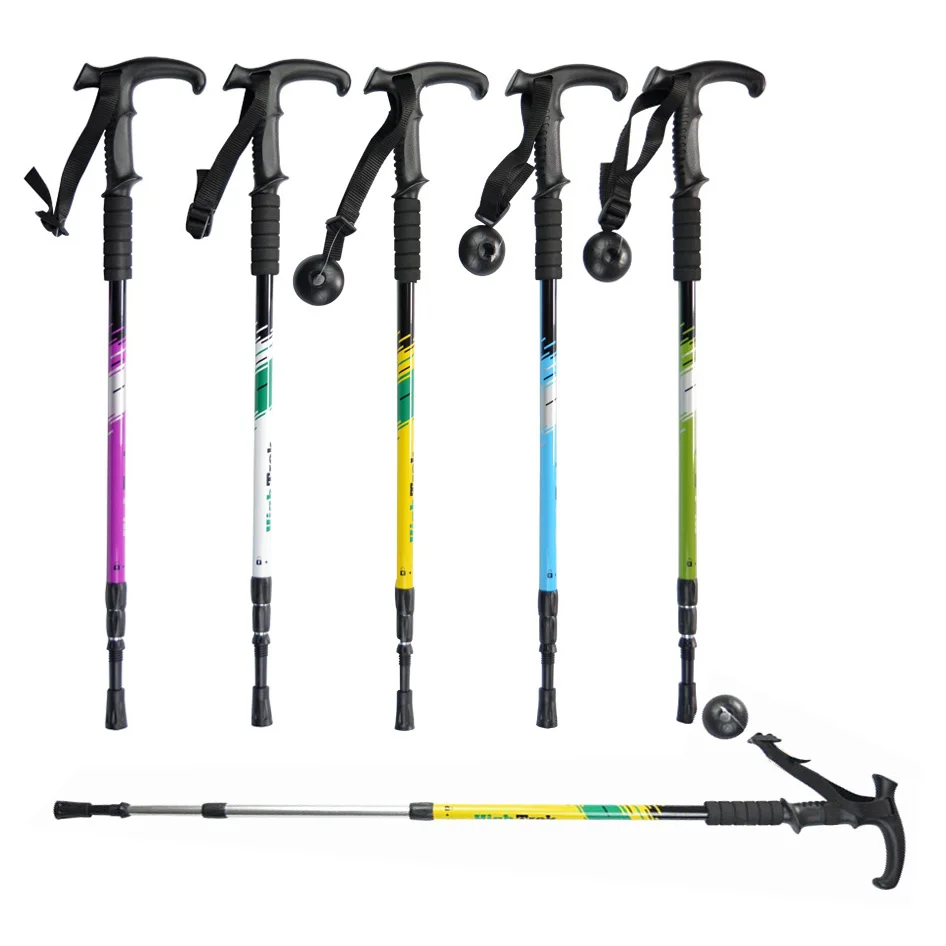 

3 Section Aluminum old people telescopic carbon fiber hiking smart folding cane walking stick, Customized color