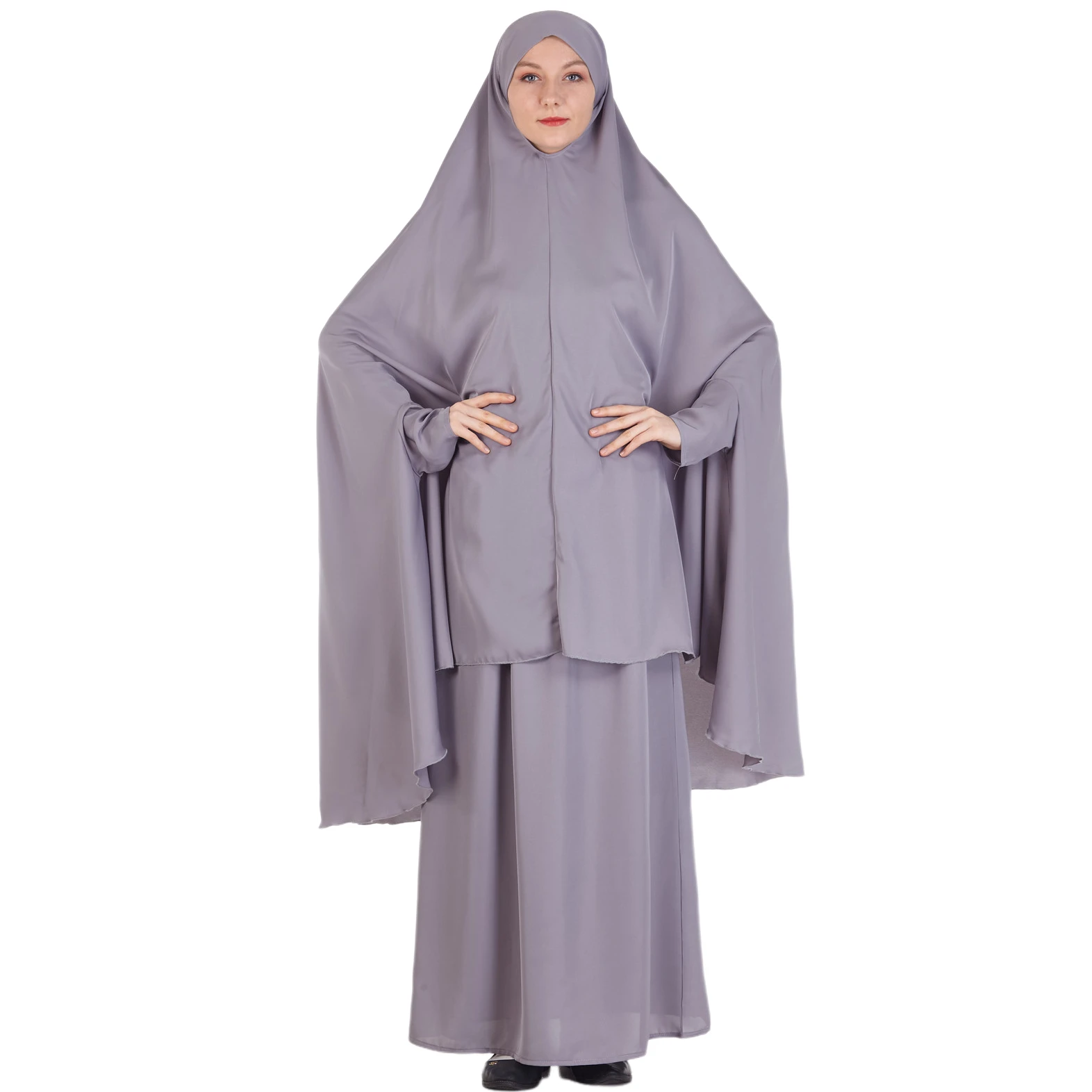 

Islamic clothing prayer dress khimar abaya 2 piece long khimar dress set 2 piece jilbab set jersey