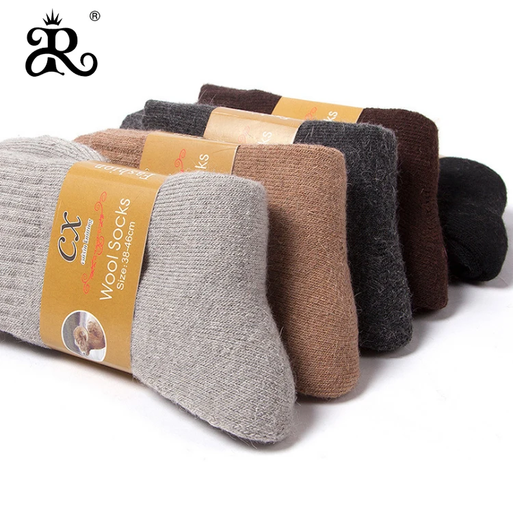 china factory thick rabbit wool warm socks for winter wholesale Men's wool anti-bacterial mid-tube socks
