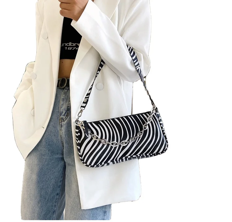 

Hot Selling New style baguette Bag single-shoulder handbag cow print PU armpit Bag