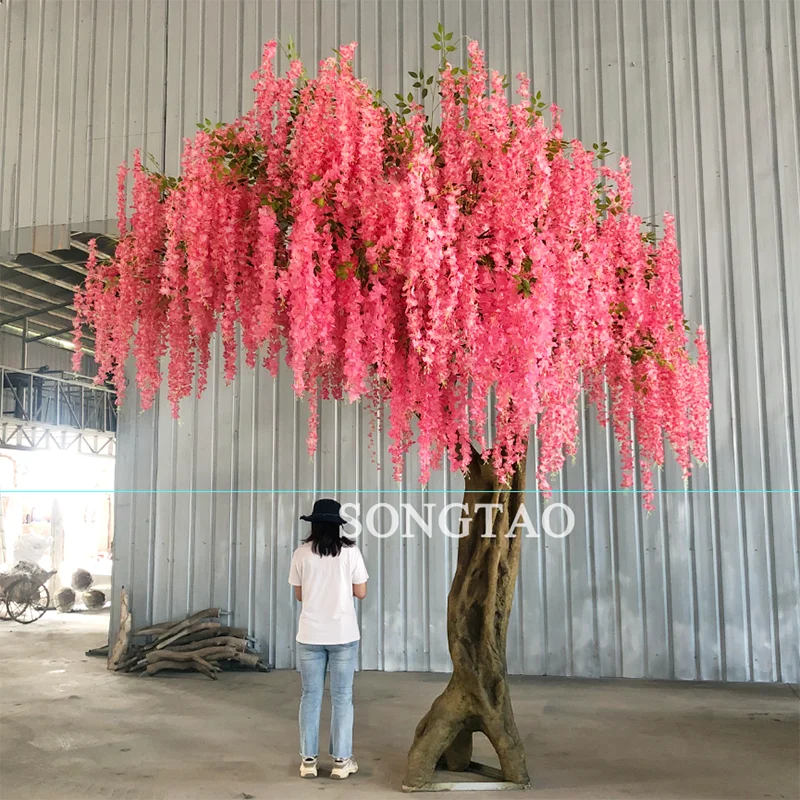 

Artificial Big Plants Trees Silk Cherry Blossom Tree For Wedding Centerpiece Decor, Simulation color(white,pink,red..) or as you require
