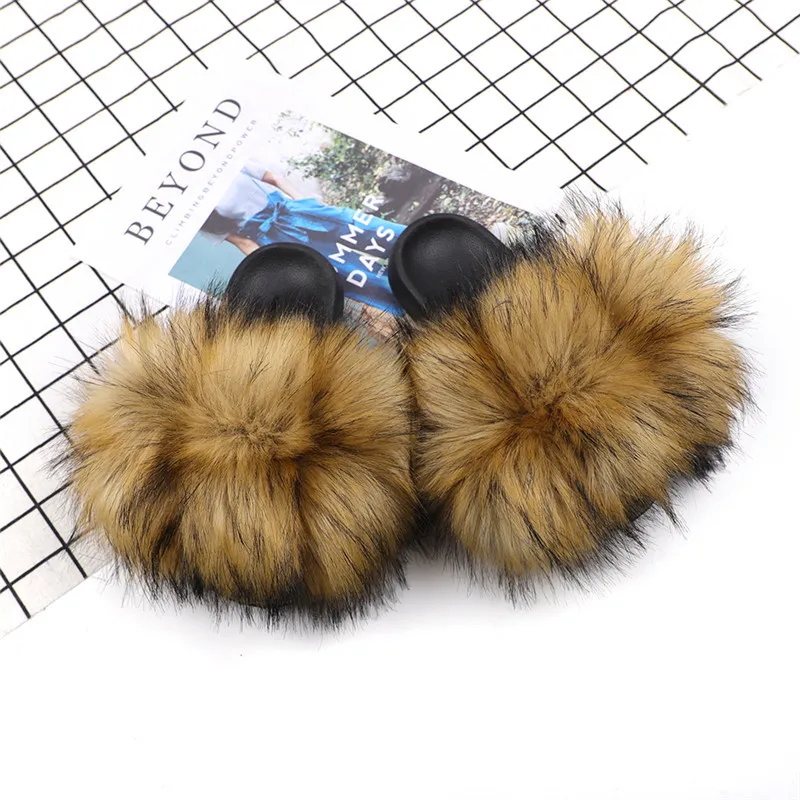 

furry slippers slides women fur slide sandal fur slippers custom, Red,blue ,green ,orange ,brown