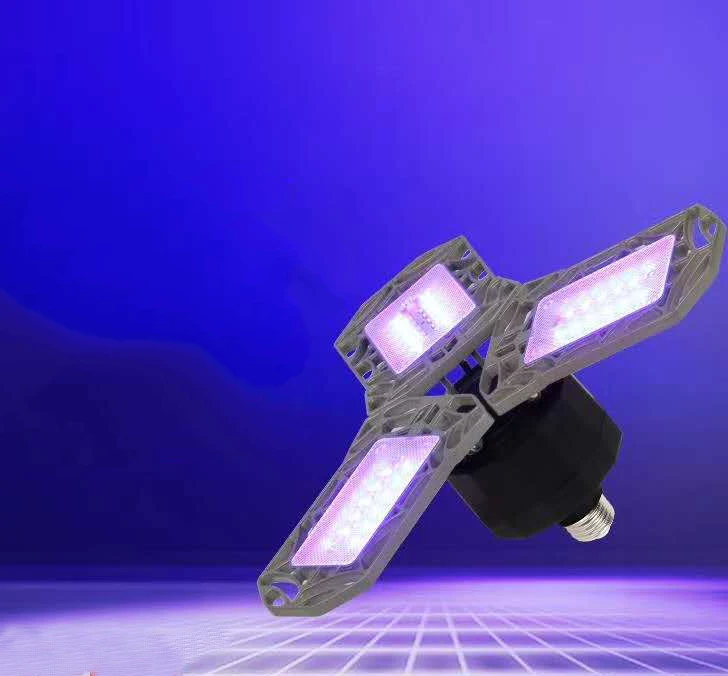
New UV Sterilizer Light 60W UVC Trefoil uv lamp Adjustable angle E27/B22 Ultraviolet killer for Home 