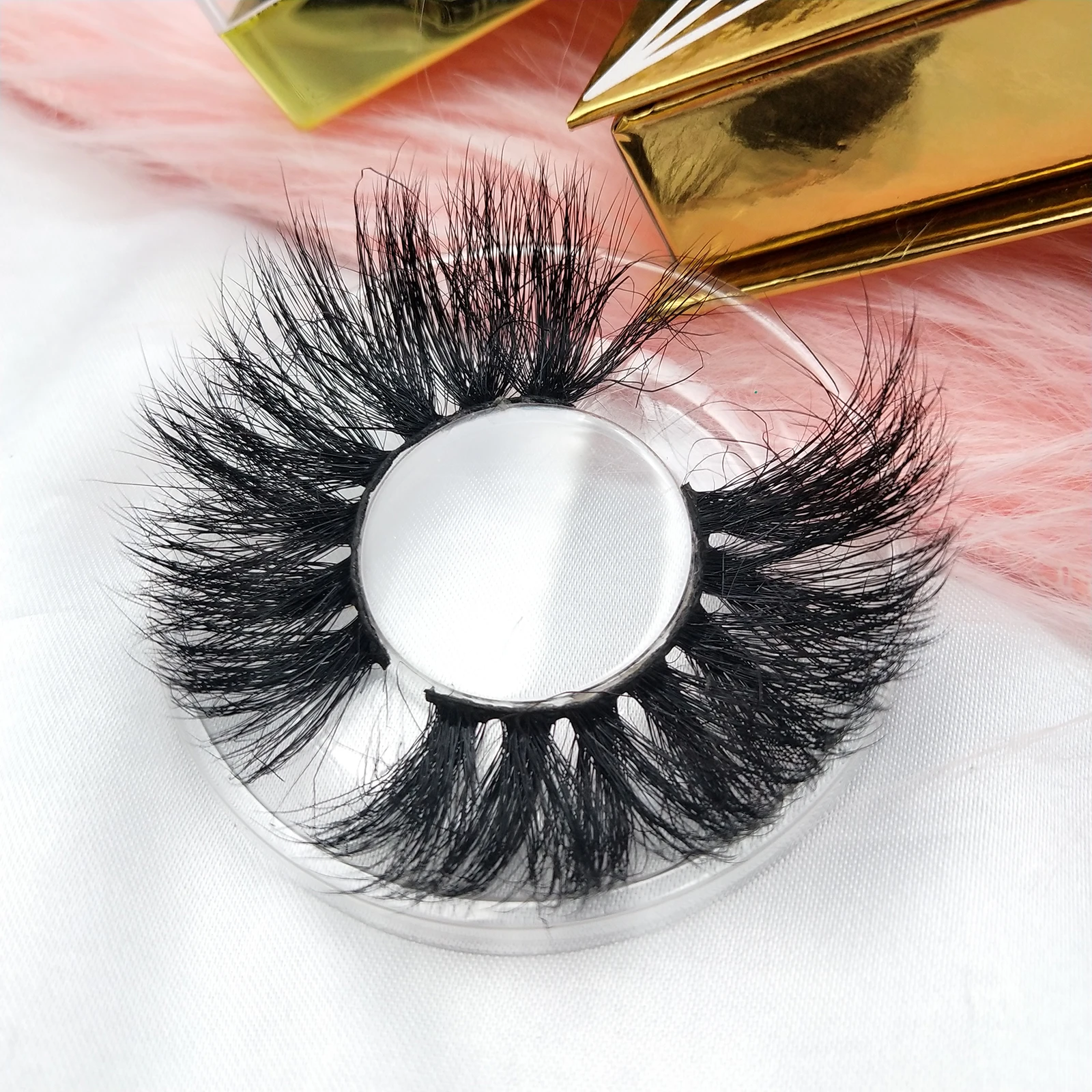 

25MM Fluffy Mink Eyelashes private label 25mm mink eyelash with custom eyelash packaging box, Natural black mink eyelashes private label