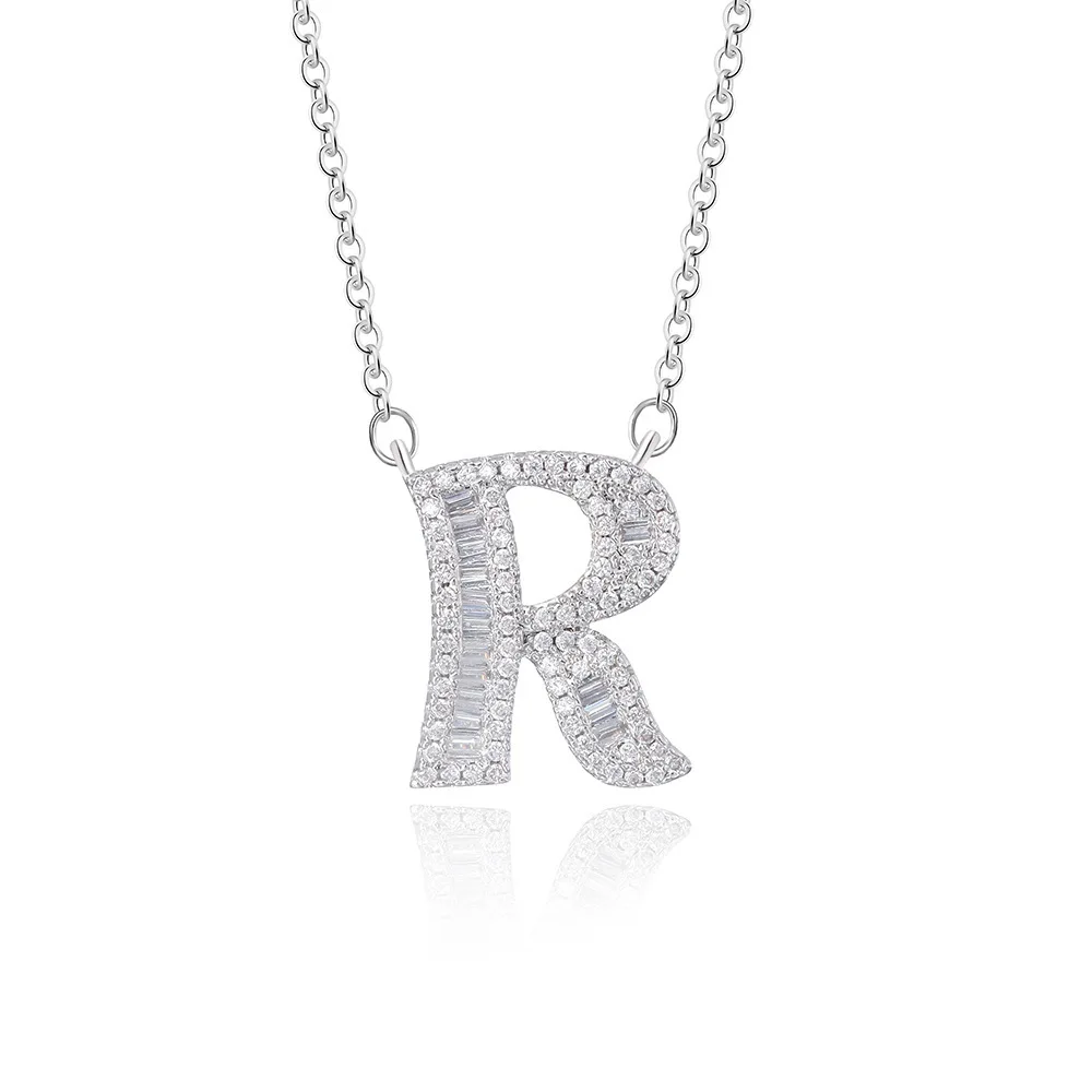 

HOVANCI Women's Rhinestone Alphabet A-Z Necklace Hips Hops Jewelry Crystal 26 Initial Letters Pendants Necklaces