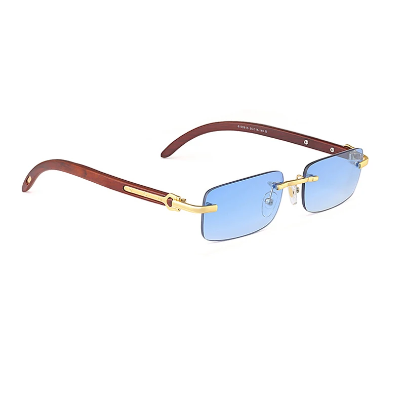 

2021 new men's square sunglasses frameless log mirror legs glasses fashion retro optical glasses, Custom color