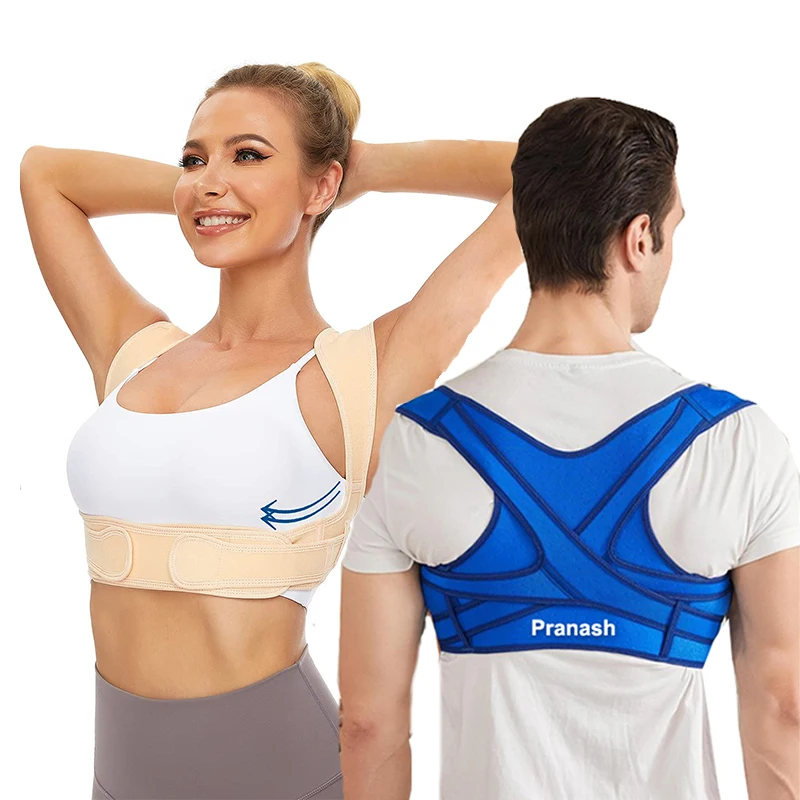 

Back Brace Manufacturer New Patent Posture Corrector For Men And Women,Upper Spine Back Support Clavicle and Back Pain Relief, Black/pink/blue/nude