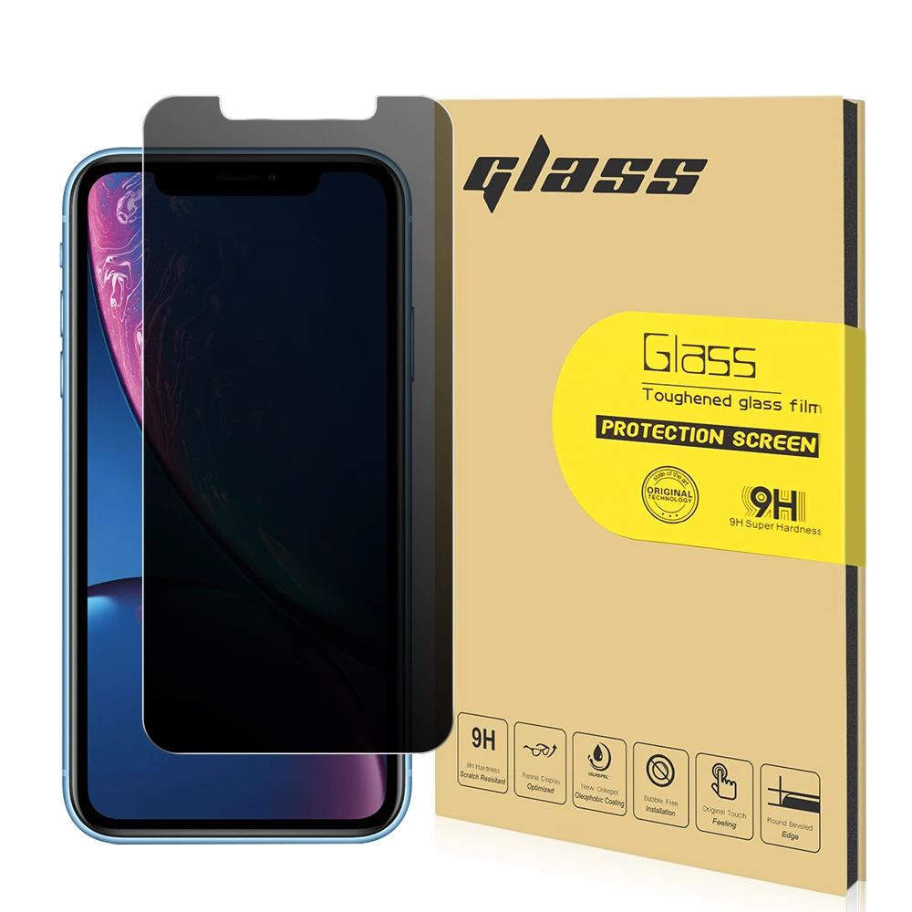 

Amazon 0.33mm Screen protector privacy 9H Screen protection Glass Fine hole 3D Tempered Glass for iphone XR 6.1
