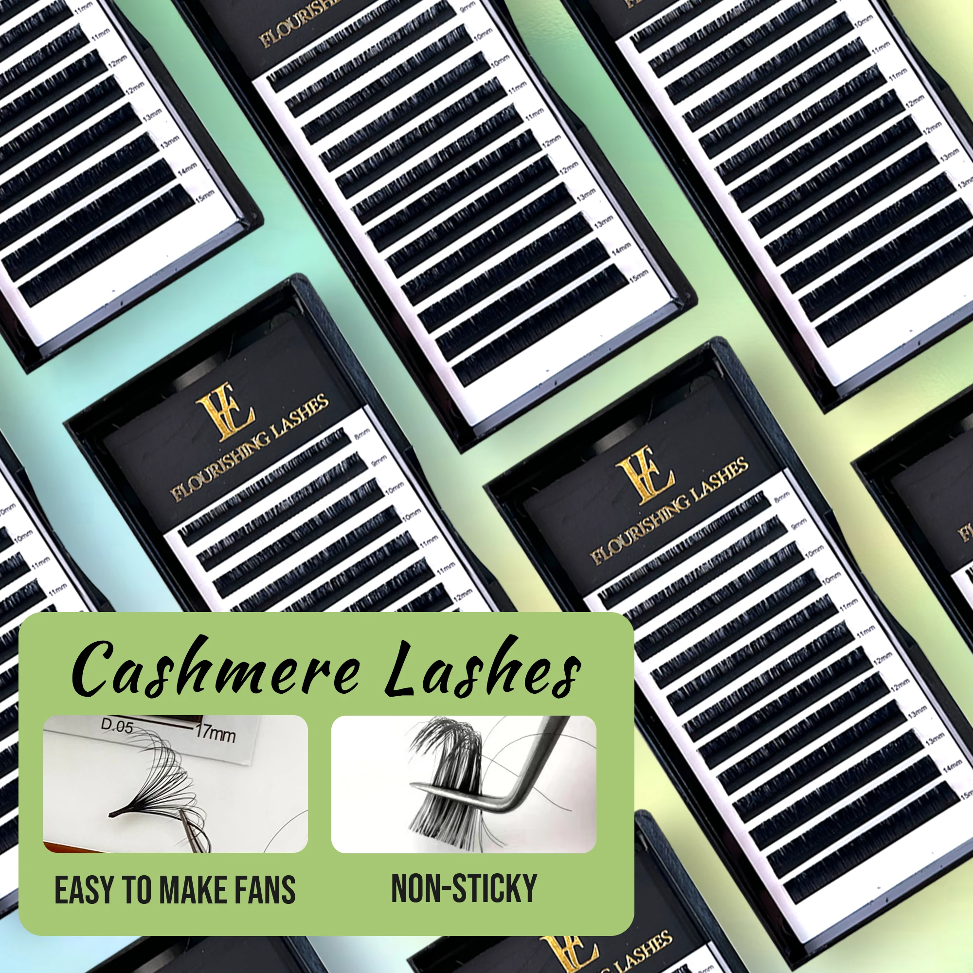 Matte Black Cashmere Lash Extensions Volume Trays 0.07 .05 0.03 Pbt Wholesale Individual Lash