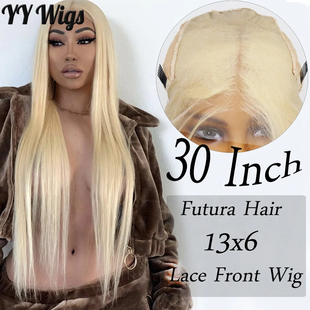 

30Inch 13x6 Long Blonde Futura Synthetic Lace Front Wigs for Black Women