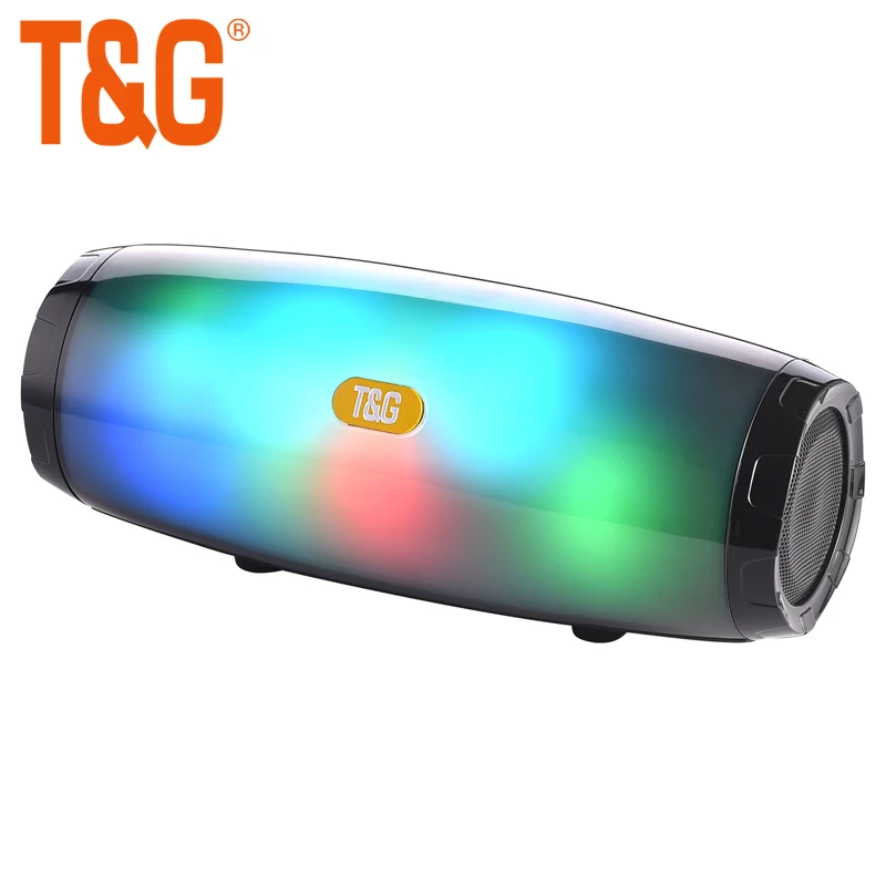 

Wholesale TG165 speaker wireless BT colorful lights subwoofer TF card creative portable home music column speaker TG 165