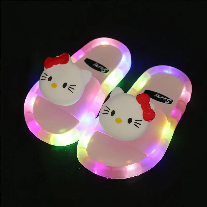 

Children leisure luminous baby children slippers girls boys baby plastic cute animal cartoon shape wholesale led slippers