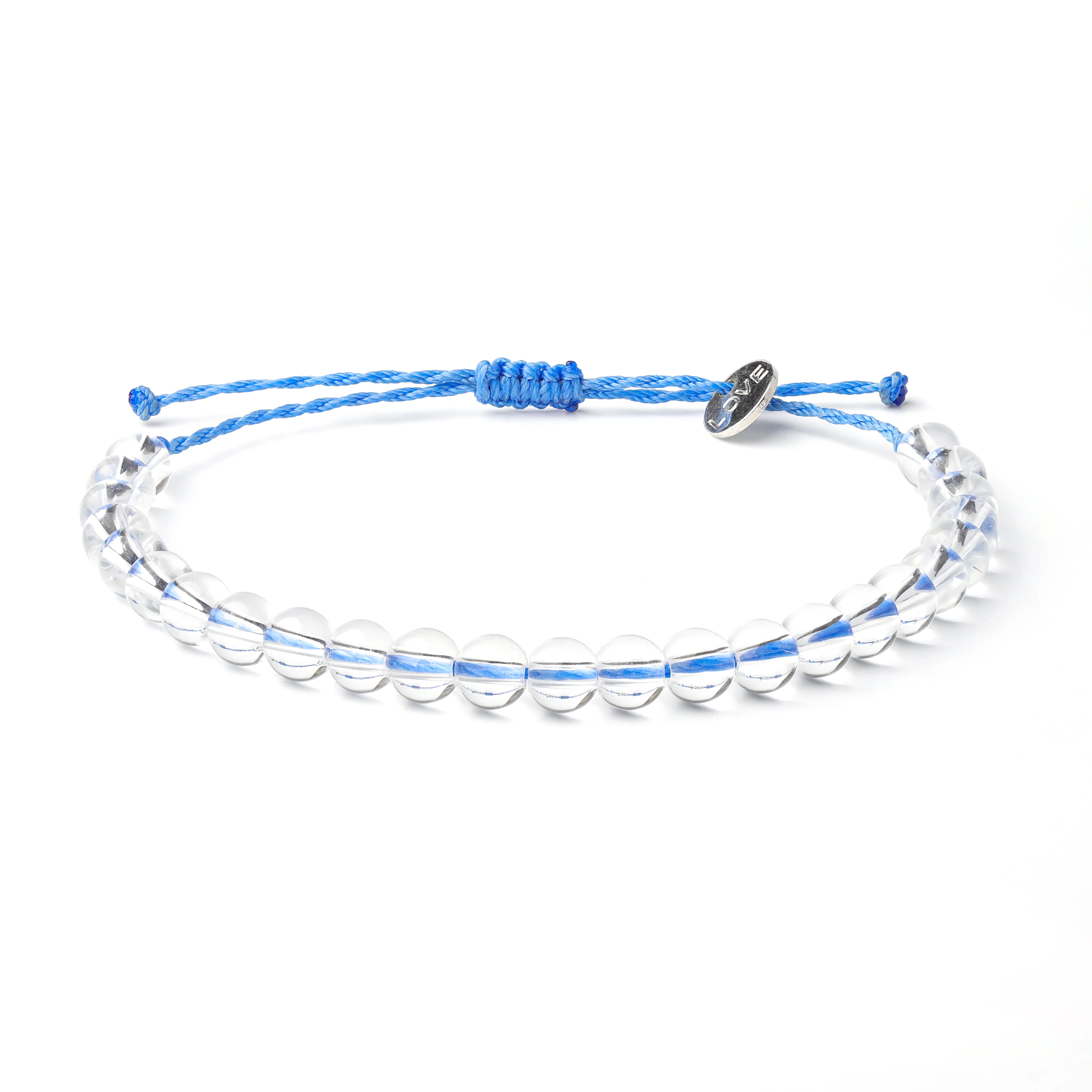 

Transparent Recycled Glass Bead Adjustable Cord Beads Wristband Women ocean Bracelet Wax Cord Friendship Bracelet