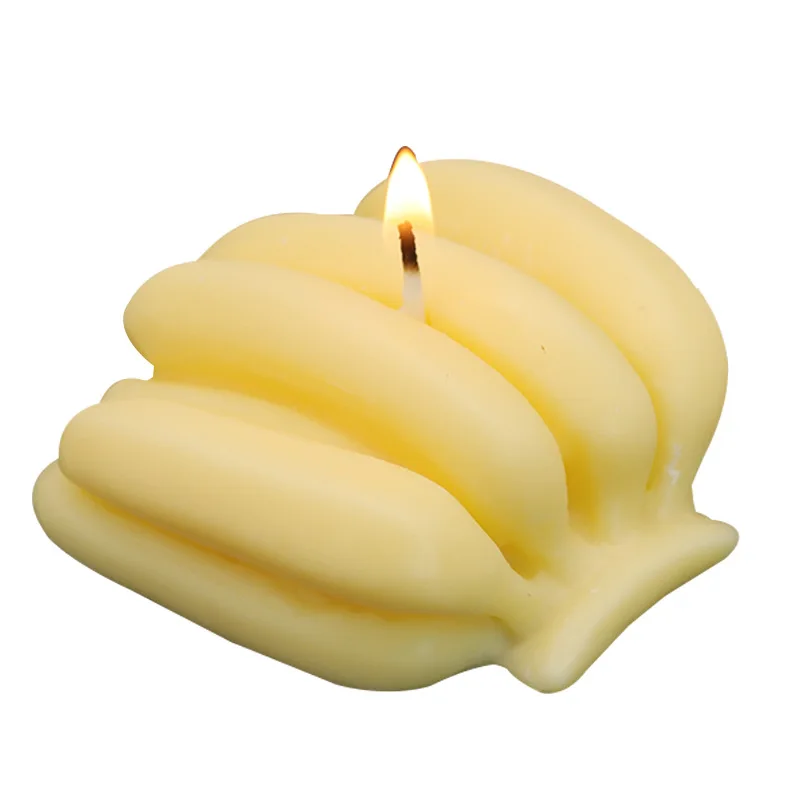 

A string of banana candle silicone mold car aromatherapy gypsum decoration cake chocolate resin mold, White