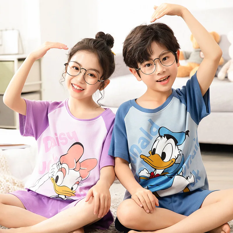 

High Quality Pijamas Infantil Summer Loungewear Girl 2021 Modal Pajama Kids Pyjamas 100% Cotton Child Sleep Wear Boy'S Sleepwear