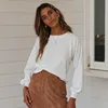 Fall women clothing long sleeve o neck casual loose fitting knit tops