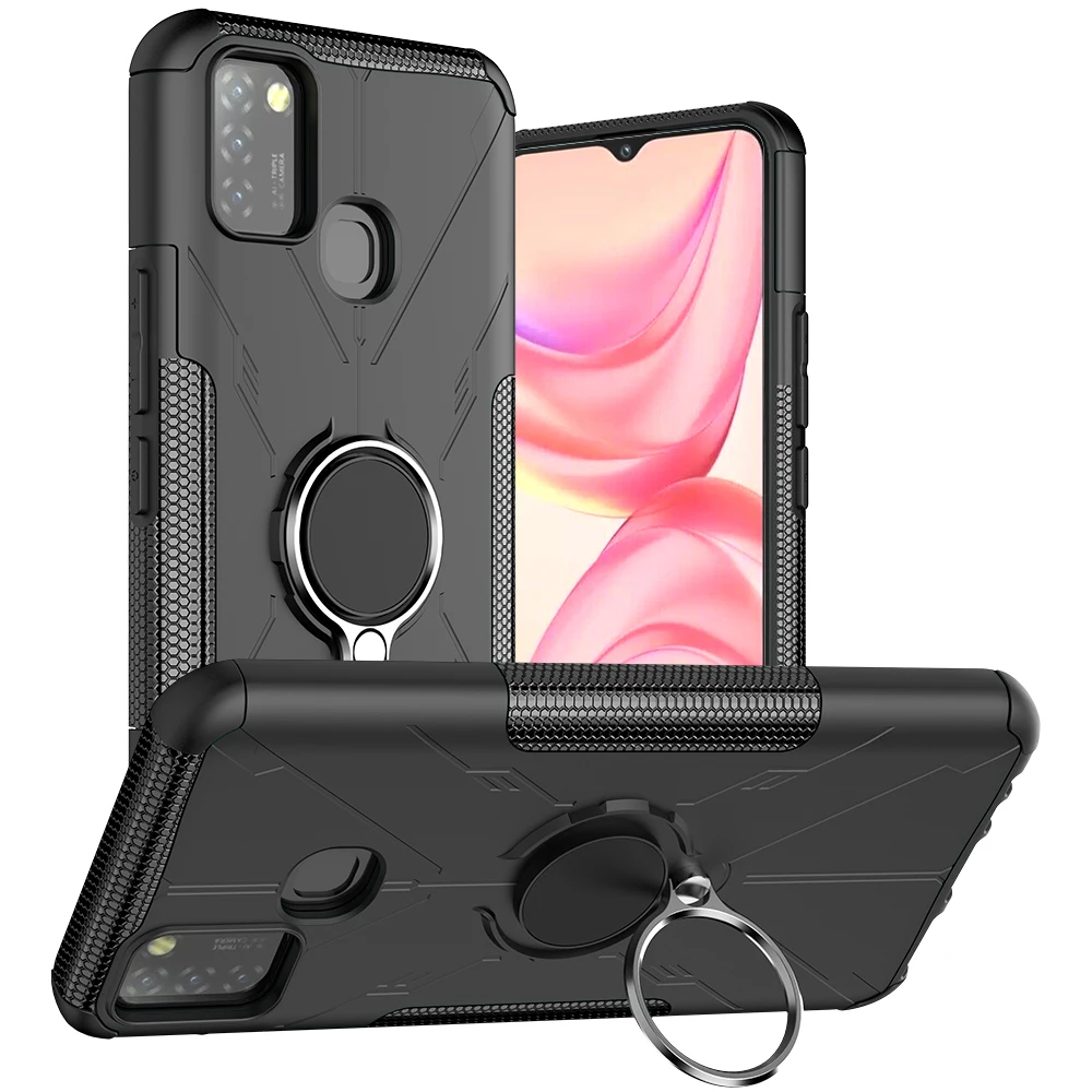 

For Infinix Hot 10 Lite X657 Case Magnetic Car Holder Cover Rotate Armor ShockProof Case For Infinix Smart 5 Phone Case