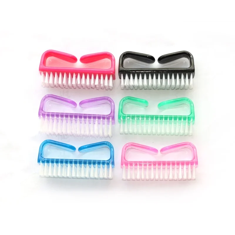 

Wholesale high quality 6 colors manicure replaceable nail brush for remove dust, Red,pink,purple,blue,green,black