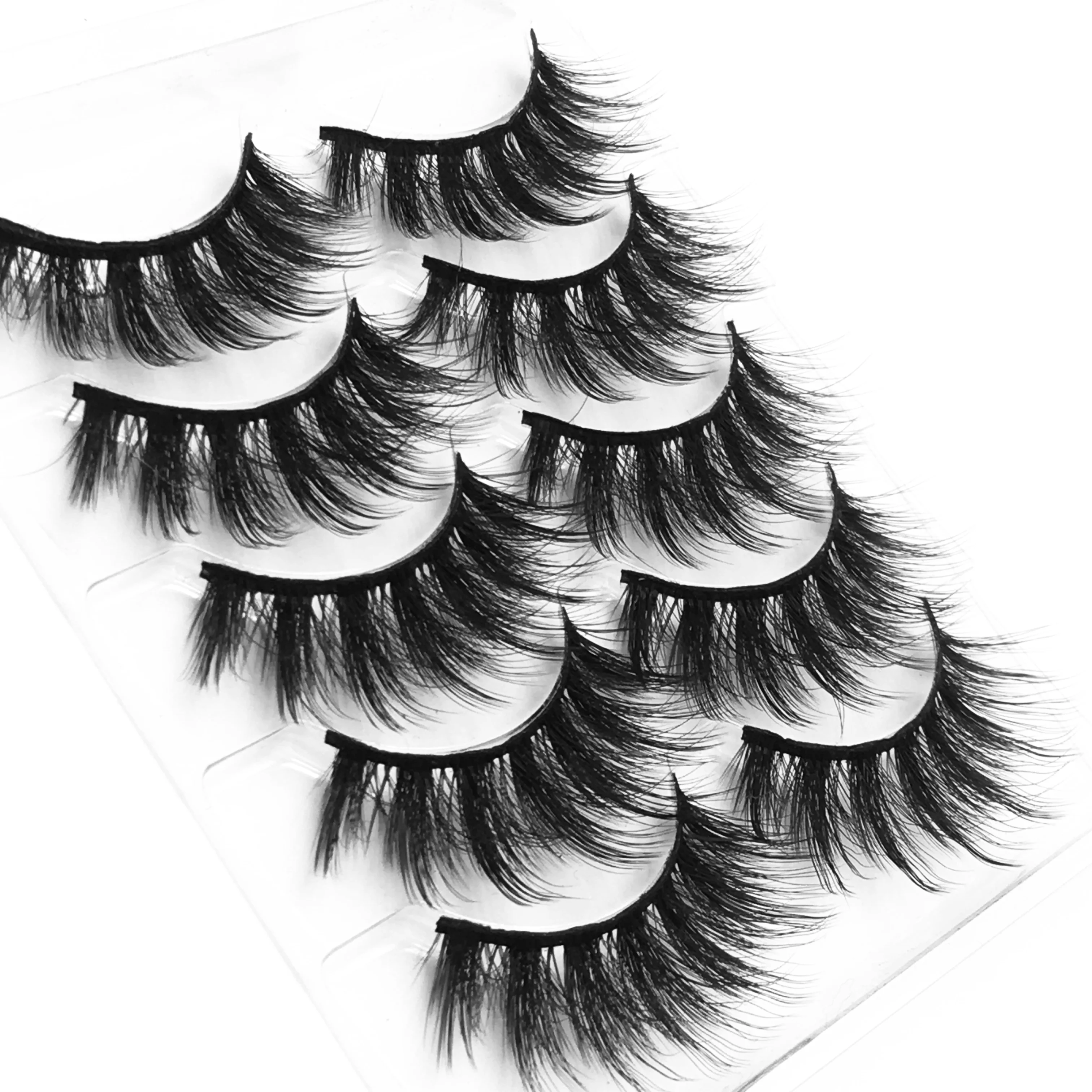 

GLB003 Thicker false eye lashes 5 pairs pack hot selling fake eyelashes with private label package