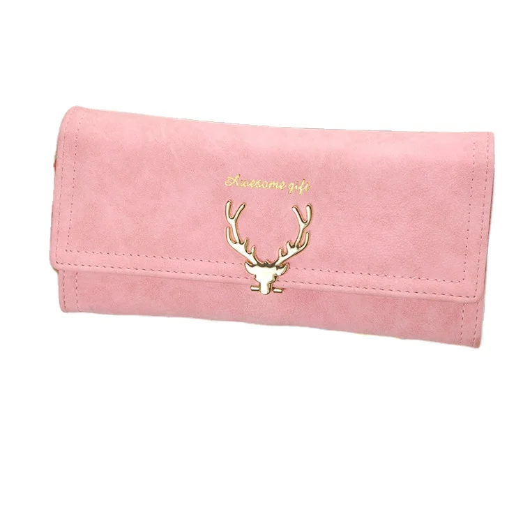 

2021 new Amazon long three layers card holder wallet woman women clutch soft pu leather, Black,pink,deep blue,sky blue,brown