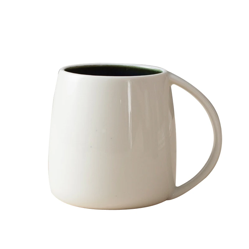 

Black white brown mugs glaze porcelain double color inner outside grey wholesale ceramic custom oem chinese cafe coffee mug, One color