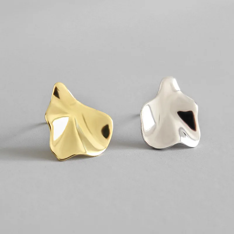 

Cheap wholesale 925 sterling silver earrings irregular concave and convex surface geometric stud earrings