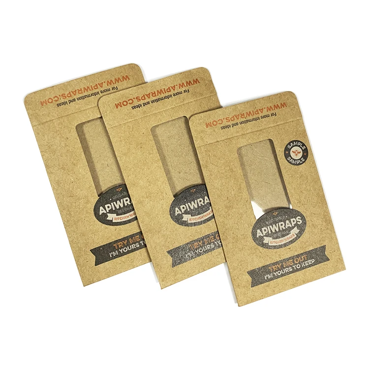 100 Ecofriendly Custom Size Kraft Packaging Envelope With Pla Clear Window For Beeswax Food