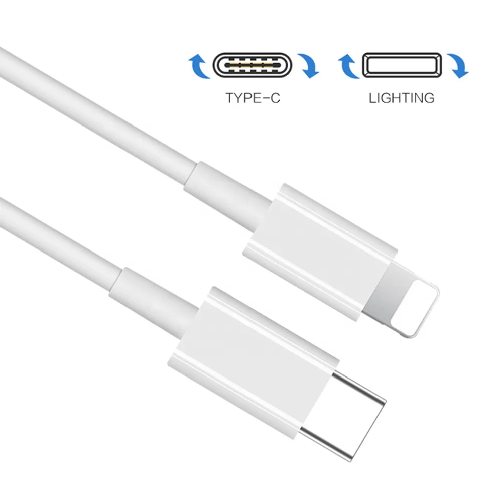 

Free Shipping Fast Charging For Iphone 11 X Phone USB Data PD 2.4A Cable USB Type C Cable to Lighting Cable, White