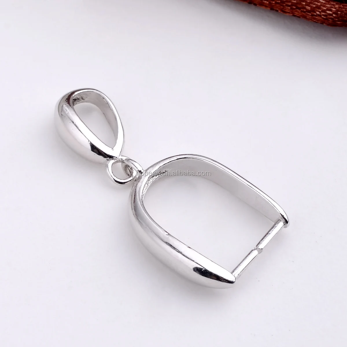 

SSP238 Pendant Bail 925 Sterling Silver Pinch Clip Bail Connector for Jewelry Making Bead Pendant