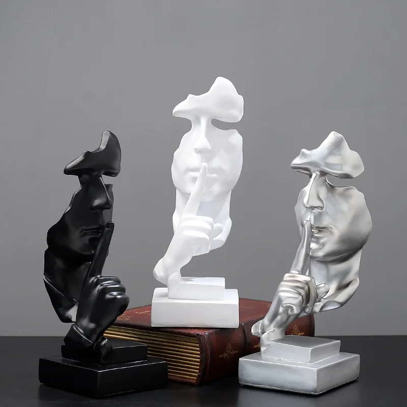 

European style silence resin ornament accessories golden abstract figures sculpture crafts desktop home decor, Customized color
