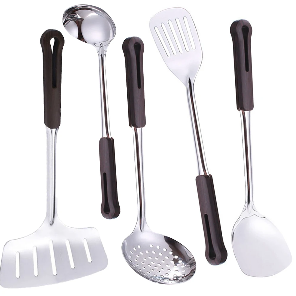 

spatula cooking utensils stainless steel household full set of colander kitchen utensils kitchen spoon cooking shovel soup spoon, Sliver