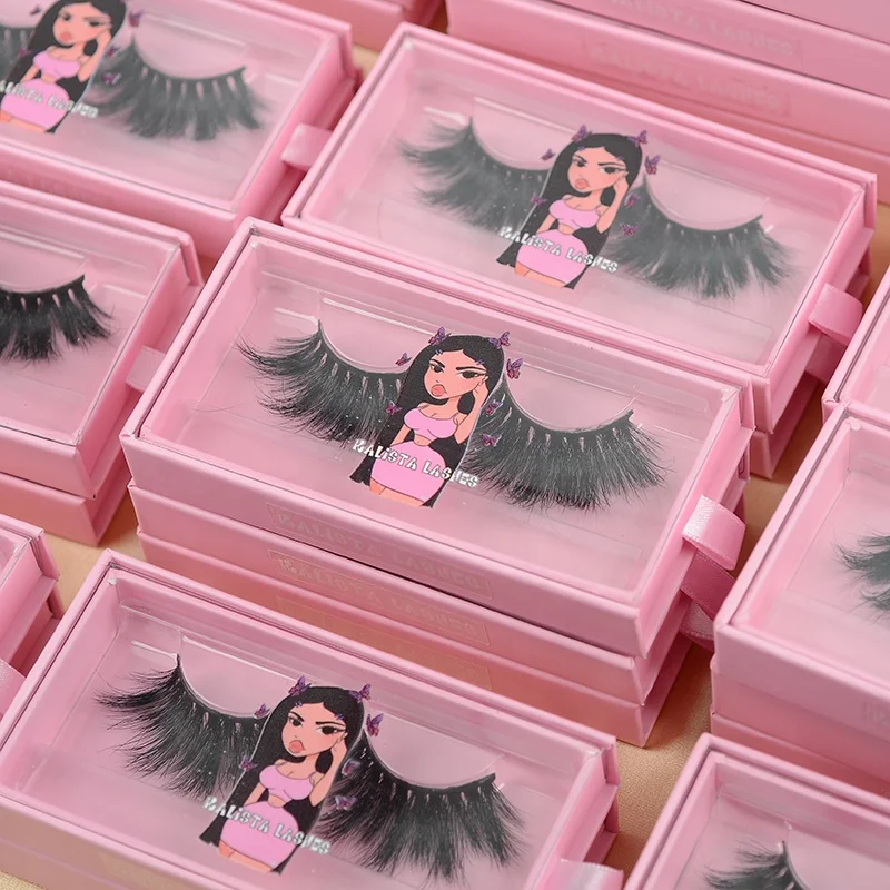 

Wholesale private label eyelash vendor 5D luxury faux mink eyelashes 3d silk lashes with customized packaging box