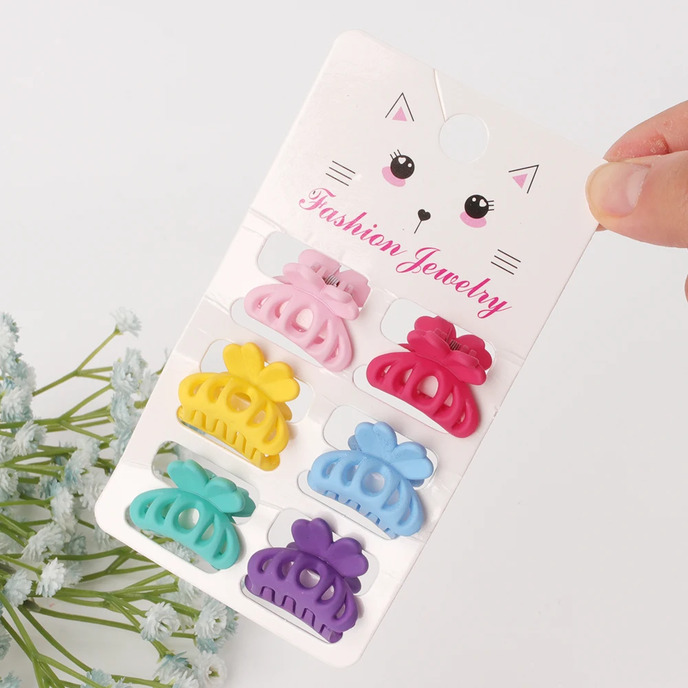 

6 pcs/set Mini No-Slip Grips Hair Clips for Girls Clamps Flower Hairpins Hair Accessories Korean Small Hair Claw Clips