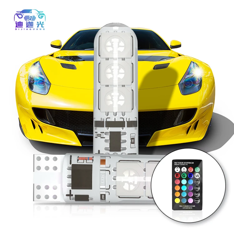 

12v Remote canbus Silicone RGB auto 6 smd 5050 interior T10 strobe LED lighting car dome lights side light width lamp