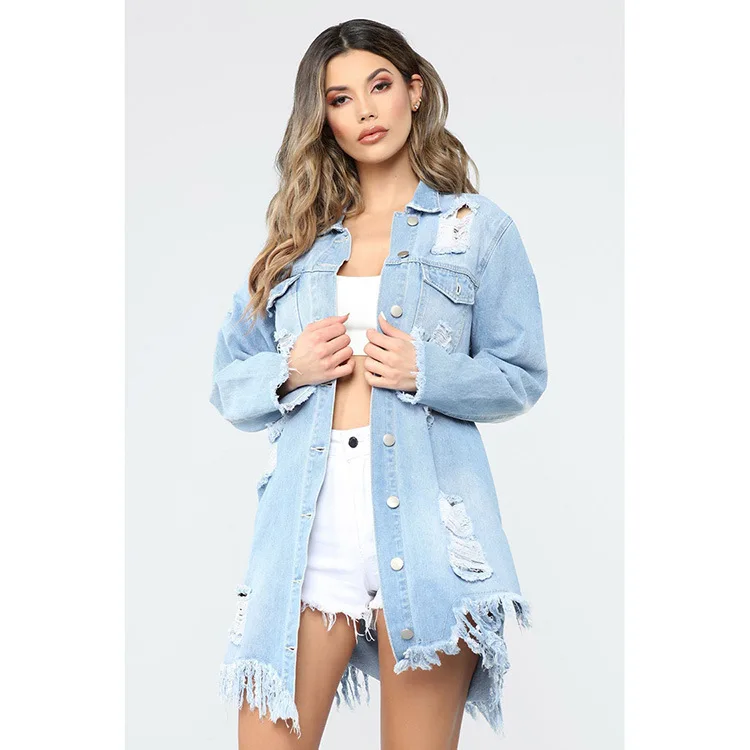 

2020 hot selling Women sexy long sleeve fashion Casual Ladies denim jacket